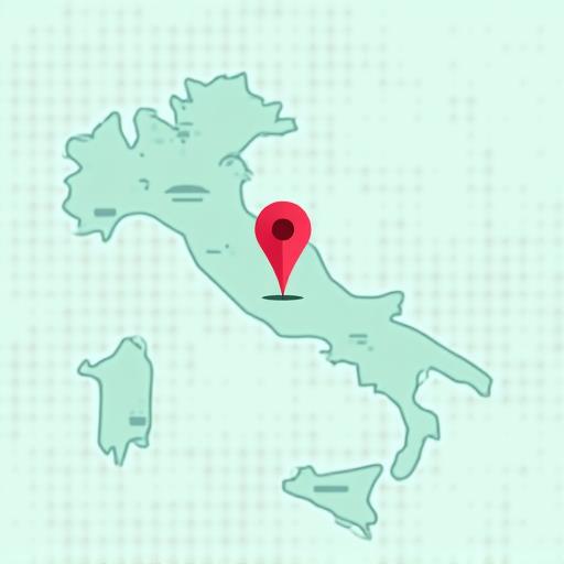 Una mappa stilizzata che mostra la posizione precisa di Basilico Rosso a Bologna, Italia.